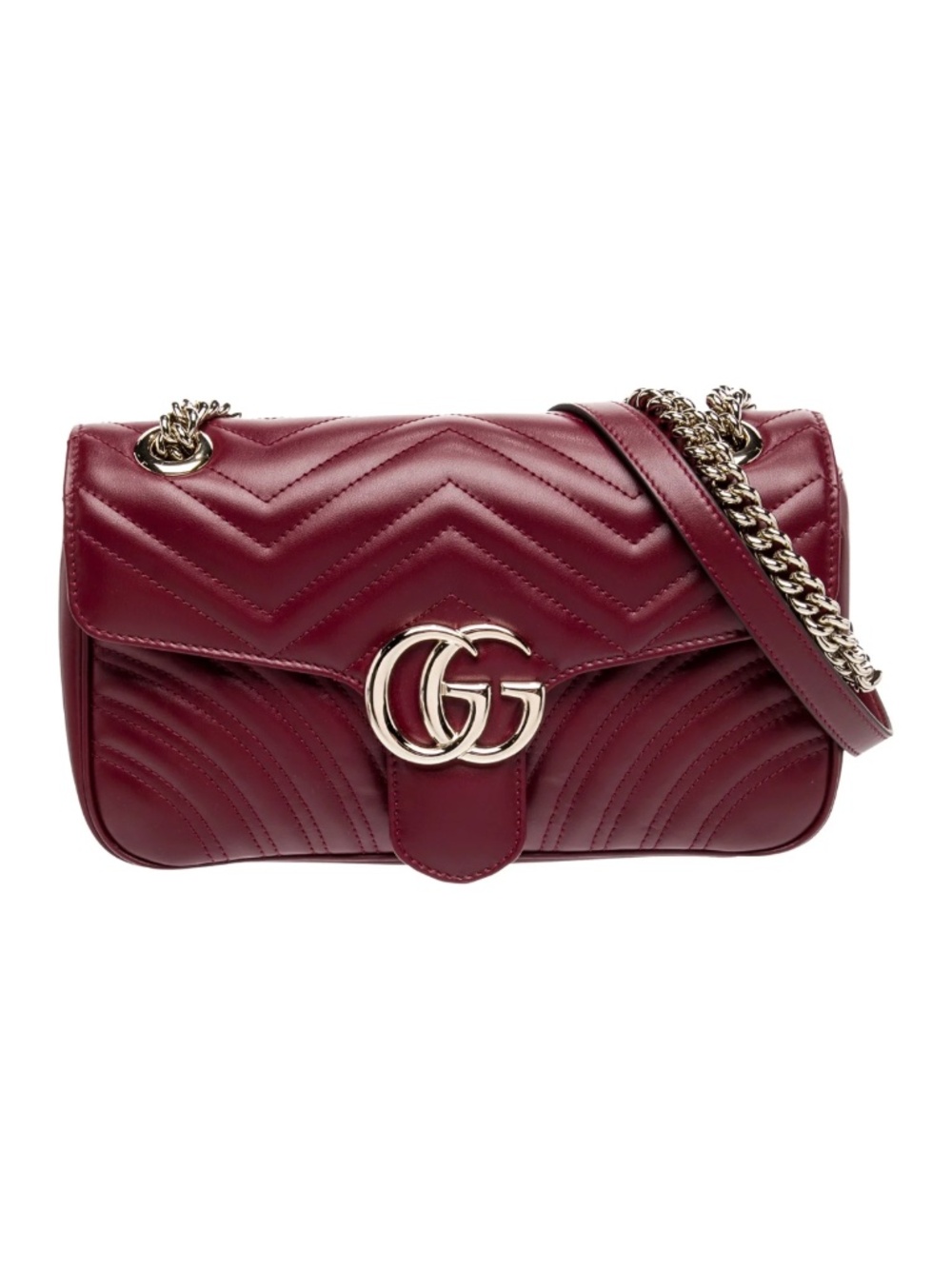 GUCCI GG Marmont Matelassé Leather Shoulder Bag Rosso Ancora Red 443497 NIB